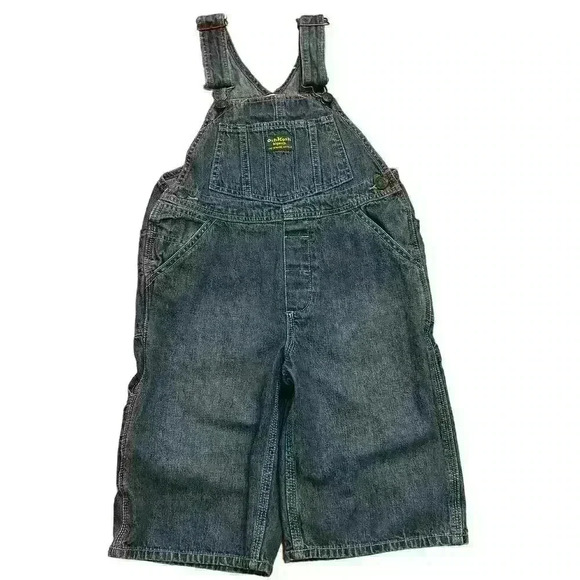 Vintage OshKosh B’Gosh Denim Shorts Overalls Size 7 Casual Western Vestback Jean - Picture 1 of 6